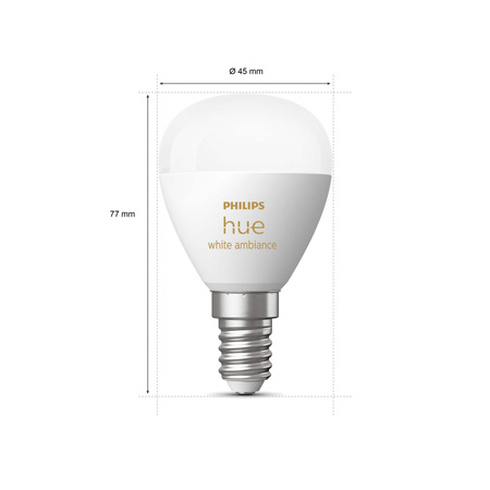 LED-Glühbirne E14 P45 5.1W CCT PHILIPS HUE White Ambiance Bluetooth Zigbee