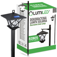 Solar-LED-Lampe, Solar Gartenlaterne Außenleuchte 150 cm RIBBES LUMILED