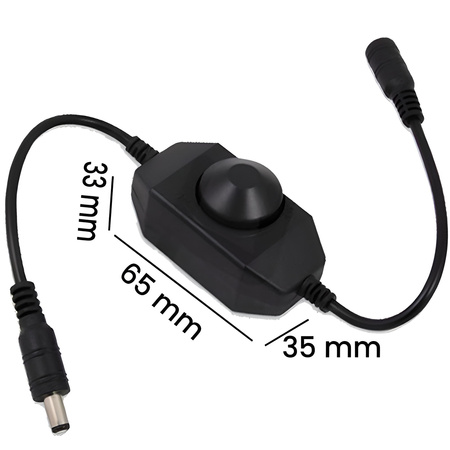 Dimmer für LED-Streifen Manueller Controller 6A 12 - 24V SCHWARZ