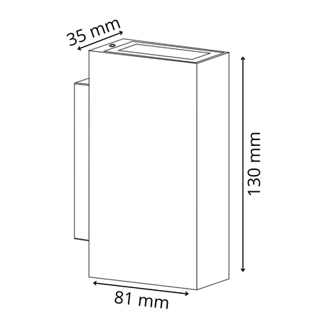 LED Elevation Wandleuchte Graphit oben/unten 2x2,5W 4000K Neutral ORLEAN GOLDLUX (Polux)