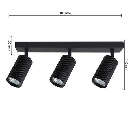 Spot Tuba Deckenleuchte Reflektor Halogen Leuchte 3x GU10 Moving Black Lucerno Masterled