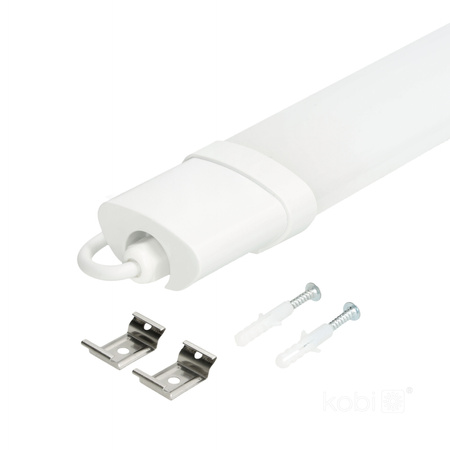 LED hermetische Leuchte 48W 5760lm 4000K Neutral IP65 IK06 Weiß Cortez Kobi