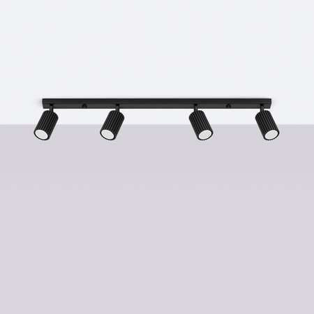 Tuba Spot Reflektor Deckenleuchte 4x GU10 Schwarz Carbon Deep Space SL.1584 Sollux