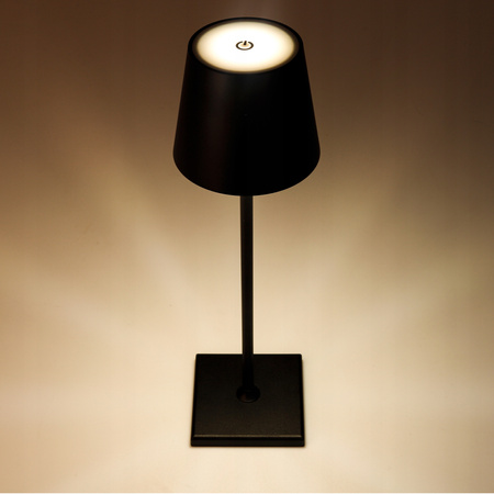 LED Tischlampe 3W 200lm 4000K neutralweiß Wiederaufladbar Schule Nachtlicht Dimmbar Ein/Aus Schalter Schwarz Solio Masterled