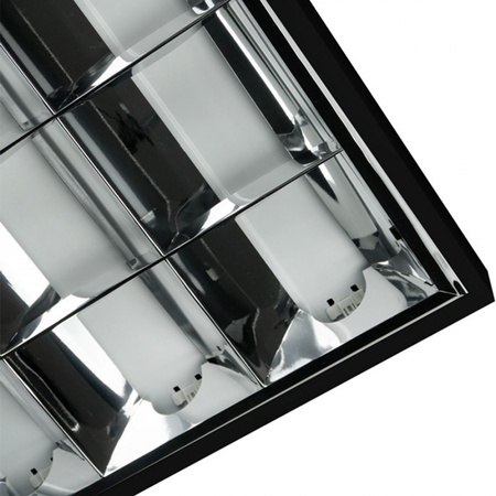 Aufbauleuchte Raster LED 4 x T8 60 cm G13 Schwarz