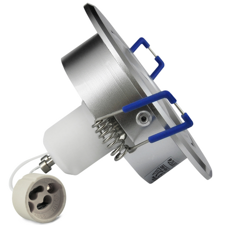 SUN OLAL Deckeneinbauleuchte silber sandgestrahltes Aluminium GOLDLUX (Polux) + LED GU10 3,5W