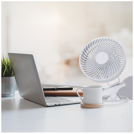 Tischventilator Clip Tragbar Wiederaufladbar USB-C Weiß Viento Windstar Kobi