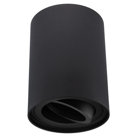 Halogen-Aufbauleuchte GU10, Aufbauspot 115mm beweglich Runde Tube Schwarz AMAT-L LUMILED