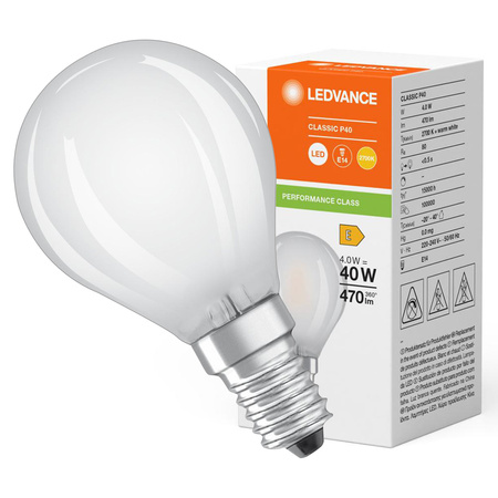 LED Lampen P45 E14 4W = 40W 470lm 2700K Warmweiß FILAMENT LEDVANCE