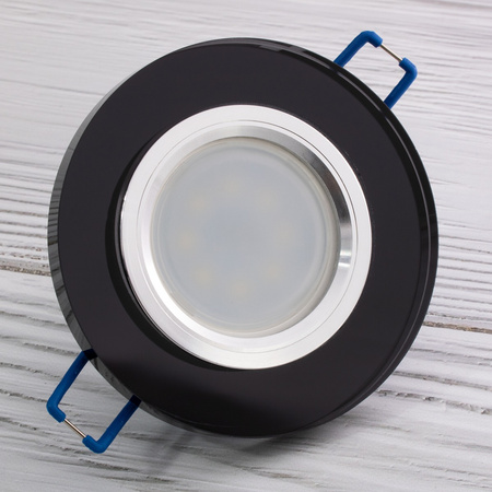 Glas-Einbaustrahler GU10, MR16 Einbauspot HALOGEN Runde Fest Schwarz ARIEL LUMILED