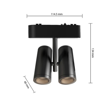 LED-Strahler für magnetische Aufhängung Doppelt verstellbar 16W 1280lm 4000K Neutral CRI90 36° 48V Schwarz Luxo Masterled
