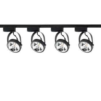 2m Stromschiene + 4x Schienenstrahler GU10 AR111 Schwarz VICTUS LUMILED