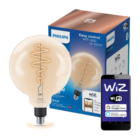 LED-Lampe E27 G200 6.7W = 40W 2700-6500K FILAMENT SMART WiFi Philips WiZ
