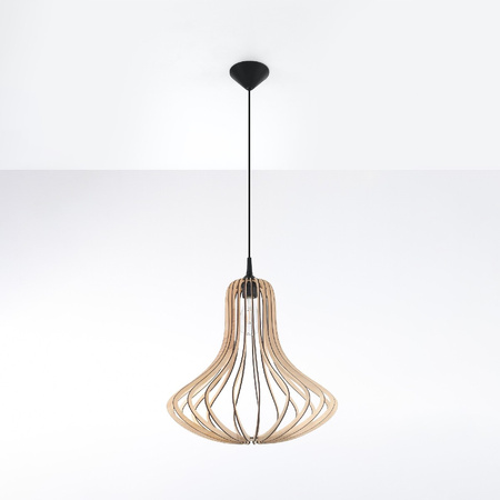LED-Pendelleuchte ELZA E27 Naturholz SOLLUX