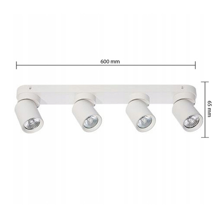 TIMO Decken-/Wandleuchte Wandleuchte Reflektor bewegliche Halogenleuchte 4 xGU10 weiß rund LVT