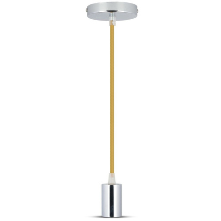 Pendelleuchte E27 Chrom Schirm mit beige Kabel VT-7338 V-TAC