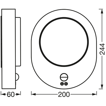 Wandleuchte Fassadenwandleuchte 8W 370lm 3000K Endura STYLE DISC WALL LEDVANCE Bewegungsmelder