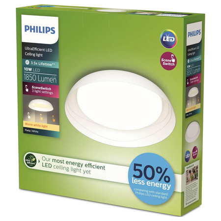LED Plafond Deckenlampe 10W 1850lm 2700K SceneSwitch Weiß Fleta Ultra Efficient Philips