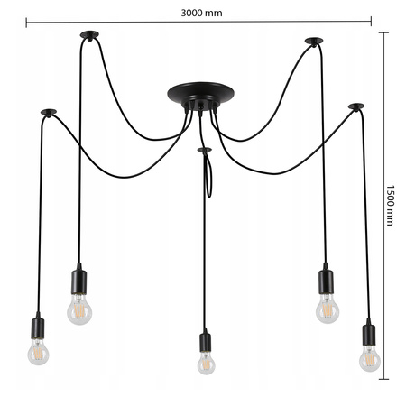 Masterled Ceiling Luminaire 5x E27 Schwarz Nido Pendelleuchte