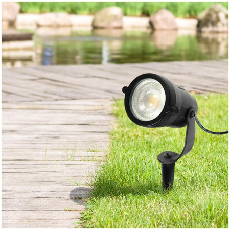 Gartenscheinwerfer mit Außenbeleuchtung 1x GU10 IP65 Schwarz Blake Uno Kobi