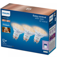 3x LED GU10 Reflektor PAR16 4.7W = 50W 345lm 2700-6500K TW Smart SMART WiFi Bluetooth App WiZ Philips