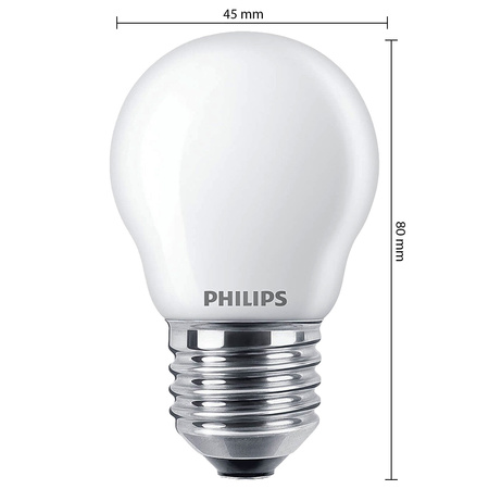 E27 P45 LED Lampen 2,2 W = 25 W, 250 lm, 2700 K, warmes Filament PHILIPS