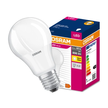 E27 A60 LED Leuchtmittel 8,5W = 60W 806lm 2700K Warm 200° OSRAM