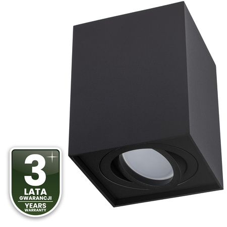 Halogen-Aufbauleuchte GU10, Aufbauspot Quadrat beweglich Schwarz AMAT-M LUMILED