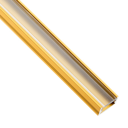 Aluminiumprofil MINI für LED-Streifen mit Klarglasabdeckung, 1m Gold LUMILED