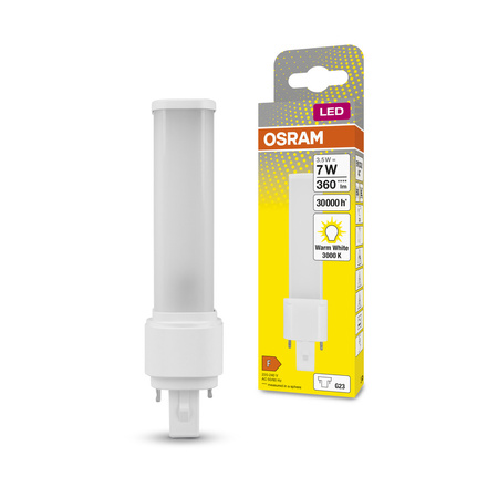 LED-Leuchtstoffröhre G23 3.5W = 7W 360lm 3000K Warm 120° DULUX LED S EM & AC Osram