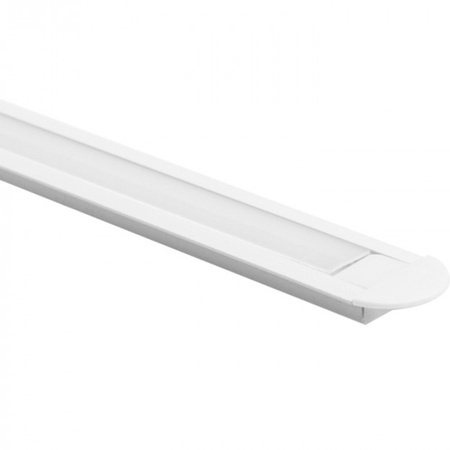 Aluminiumprofil für LED-Streifen weiß Einbau 2m mit mattiertem Lampenschirm und Ecolight-Endkappen