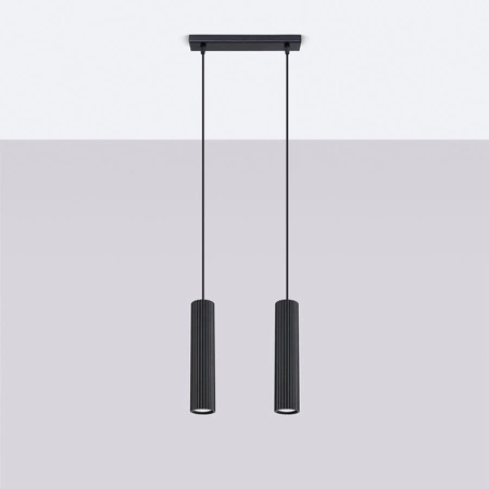 Decke Hängelampe Tuba Spot 2x GU10 Schwarz Carbon Deep Space SL.1574 Sollux