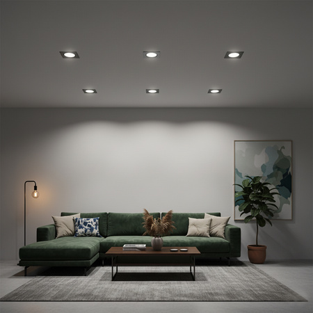 Glas-Einbaustrahler GU10, MR16 Einbauspot HALOGEN Quadrat Fest Schwarz ARIEL LUMILED