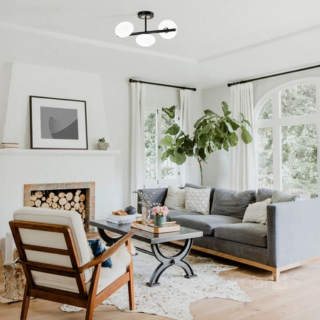 Dekorative Deckenleuchte G9 Schwarz Gold Eleganz Kobi