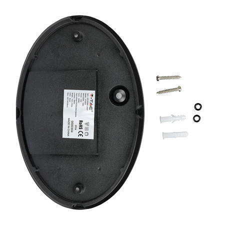 LED Deckenaufbauleuchten Deckenleuchte 12W 3000K 840lm IP54 Oval Schwarz VT-8010 V-TAC