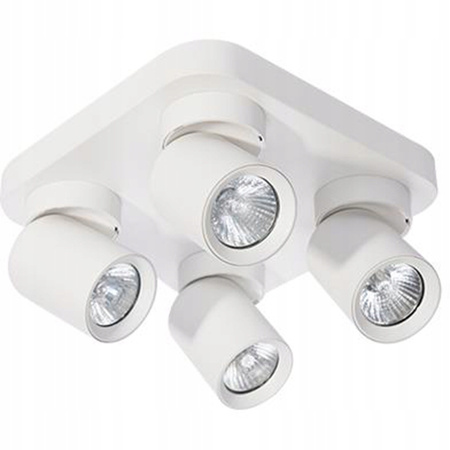 TIMO Decken-/Wandleuchte Wandleuchte Reflektor bewegliche Halogenleuchte 4 xGU10 weißes quadratisches LVT