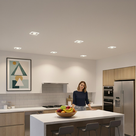 Glas-Einbaustrahler GU10, MR16 Einbauspot HALOGEN Quadrat Fest ARIEL LUMILED