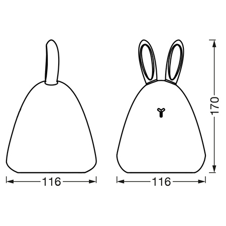 Berührungsempfindliche Kinder-Nachtlampe RABBIT LED 2,5W WARMWEISS + RGB Nightlux Touch Rabbit LEDVANCE