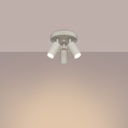Plafond Tuba Spot Deckenleuchte 3x GU10 Beige Ring Bittersweet Shimmer SL.1497 Sollux