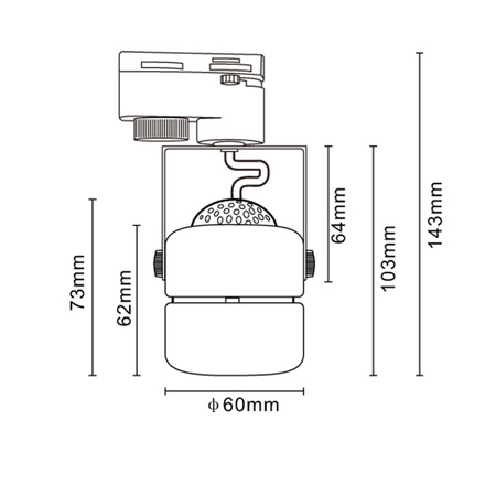 Stromschienen-Kit 1-Phasen-Schiene + 3x GU10 Reflektor Schwarz PRAGA Sanico Goldlux