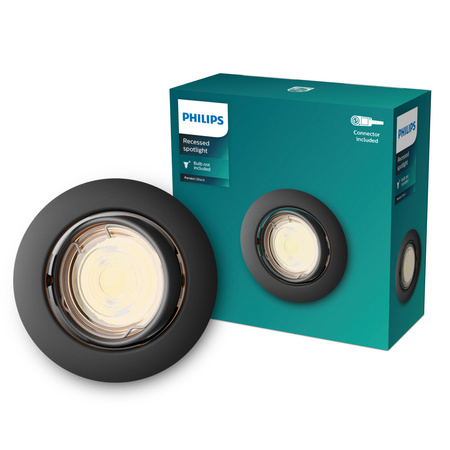 LED GU10 Einbauleuchte Aluminium kreisförmig Schwarz Peridot Philips