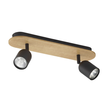 TOP WOOD Spot Schwarz Klassische Deckenleuchte aus Holz 2xGU10 3291 TK Lighting