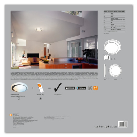 LED Deckenleuchte schwarz ORBIS Moon 32W 3300lm warm-kalt 48cm SMART+ WiFi LEDVANCE