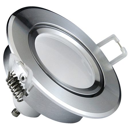 SUN OLAL Deckeneinbauleuchte silber glänzendes Aluminium GOLDLUX (Polux) + LED GU10 3,5 W