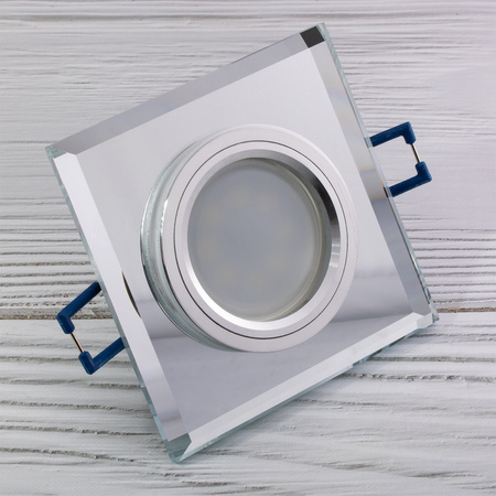 Einbaustrahler Fest GU10, MR15 Quadrat Glas ARIEL + LED GU10 6W 120° 3000K LUMILED