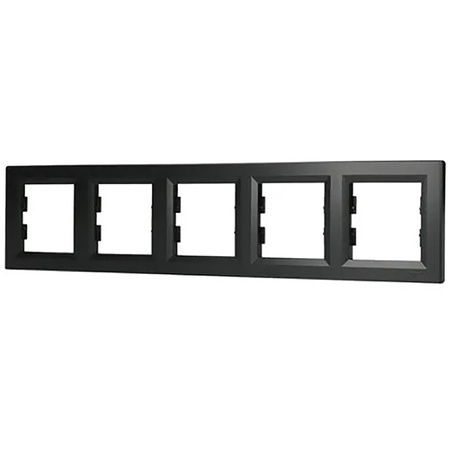 Horizontaler 5-fach-Rahmen für die 5-fach-Asphora-Steckdose Anthrazit