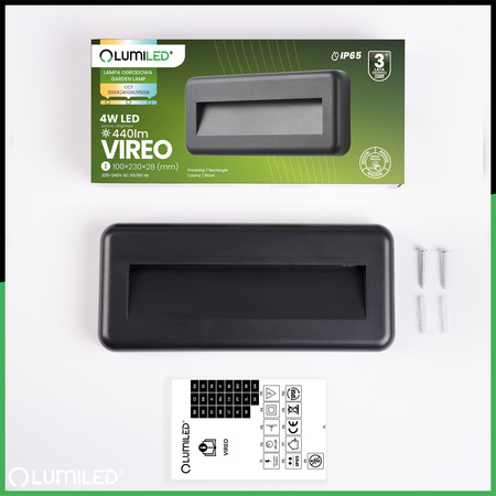 Außen Garten Treppe Wandleuchte CCT 3000-6500K LED 4W IP65 VIREO LUMILED