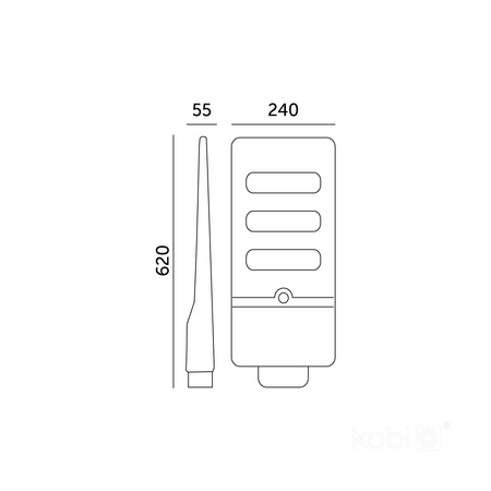 Solar LED Straßenlampe Industrielle Straßenleuchte 8W 850lm 6500K Kalt mit Bewegungs- und Dämmerungssensor IP54 Schwarz Urbi Kobi
