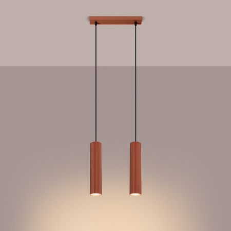 Decke Pendelleuchte Überhang Tuba Spot 2x GU10 Ocker Rot Carbon Deep Space SL.1631 Sollux