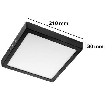 Deckenaufbauleuchte LED-Panel 18W 4000K Schwarzes Quadrat Proma LVT